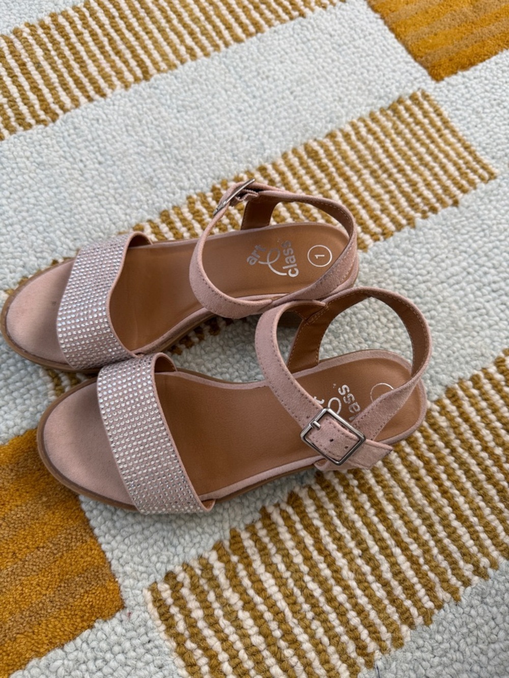 Art class sandals with sparkly gems size girls 1 - Picture 2 of 6